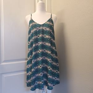 Lush Strappy Trapeze Tribal Print Dress M